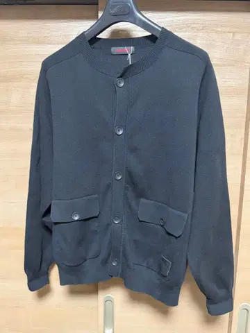 CABaN 코튼 캐시미어 플랩 포켓 니트 블루종 L