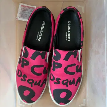 DSQUARED2 핑크 블랙 슬립온