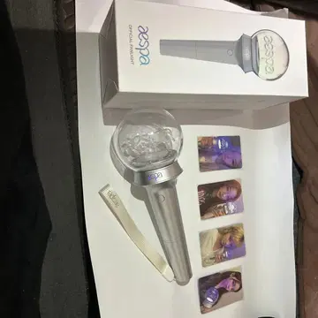 aespa 응원봉 실버 트레이딩 카드 포함