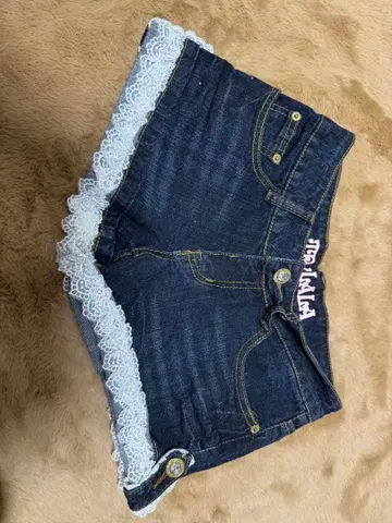 TRALALA 숏팬츠 데님 레이스