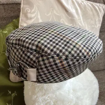 카시라 체크 무늬 헌팅 캡