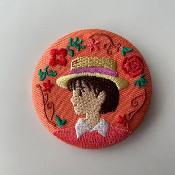 지브리 자수 브로치 컬렉션 캔뱃지 귀를 기울이면 츠키시마 시즈쿠