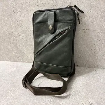 새상품급 DOUBLES 가죽 숄더백 JMO-7453 천연 가죽 그린