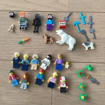 레고 레고 시티 마인크래프트 미니 피규어 세트 동물 소지품 포함