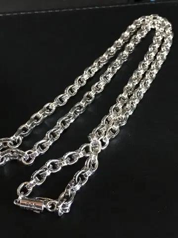 [미사용 새상품] 60cm 실버 925 페이퍼 체인 중후한 느낌 발군