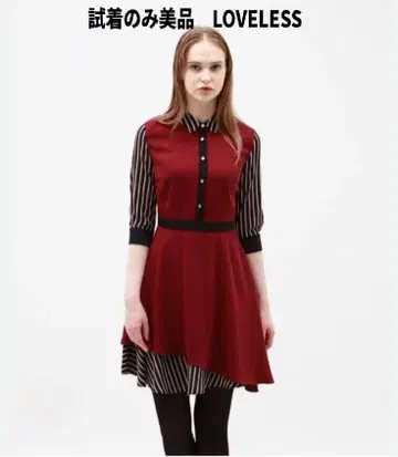LOVELESS 셔츠 드레스 와인 레드