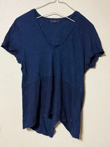 45rpm 인디고풍 변형 티셔츠 네이비 반팔