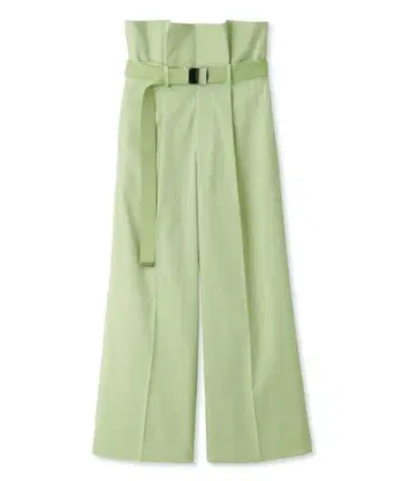 FRAY I.D 벨트 포함 하이웨스트 레이어드 와이드 팬츠 (그린)