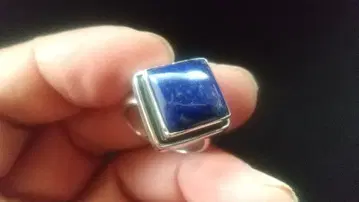 라피스 라줄리 실버 반지 스퀘어형