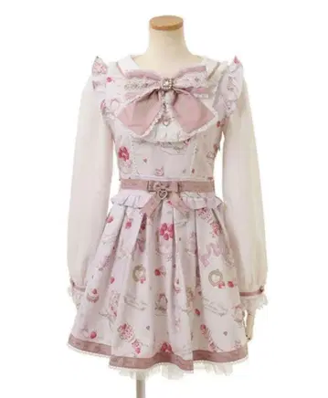 LIZLISA의 Salon de Fraise 패턴 원피스 핑크