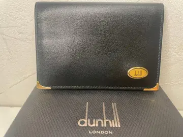 [ 미사용 새상품 ] dunhill 블랙 골드 가죽 명함지갑 카드 케이스