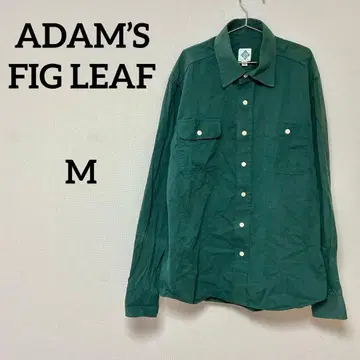 ADAM'S FIG LEAF 그린 코튼 워크 셔츠 긴팔 M 상당