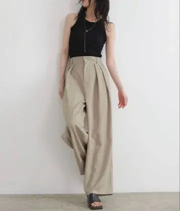 LIAN 린넨 터치 와이드 팬츠