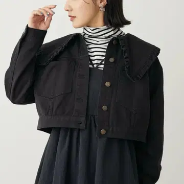 Green Parks DOUBLE PLANS 프릴 칼라 자켓
