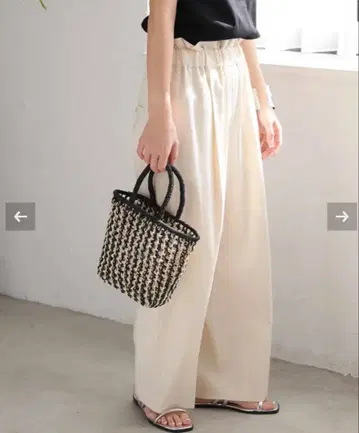 JOURNAL STANDARD 워셔블 코튼 린넨 와이드 팬츠 화이트