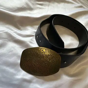 레어 미국제 빈티지 GAP 천연 가죽 가죽 벨트 놋쇠 버클 당초