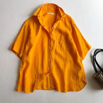 저널 스탠다드*린넨 셔츠 오버 사이즈 오렌지