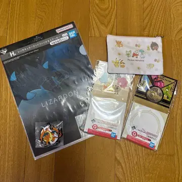 포켓몬 제일복권 파우치 클리어 파일 러버 키링 메모장 세트