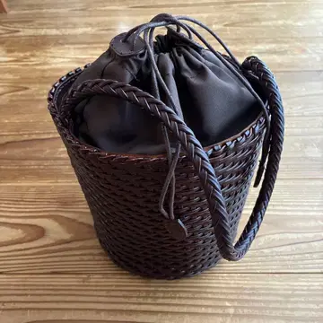 CHRISTIAN AUJARD 다크 브라운 복조리형 바스켓백