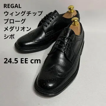 REGAL 리갈 가죽 신발 윙팁 브로그 메달리온 주름 넓은 폭