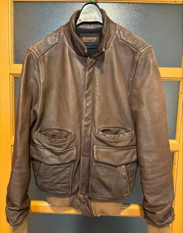 drestrip 드레스트립 레더 봄버 자켓 카우하이드1