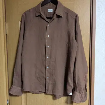 BAGUTTA (바구타) 린넨 오픈 카라 셔츠