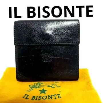 일비종떼 IL BISONTE 이단 컴팩트 지갑 블랙