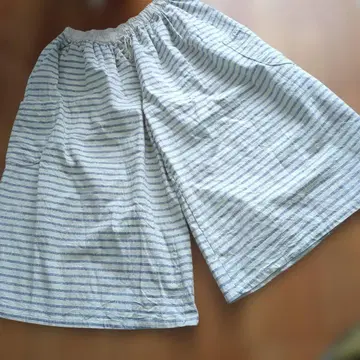 ichi 보더 가우초 팬츠 린넨