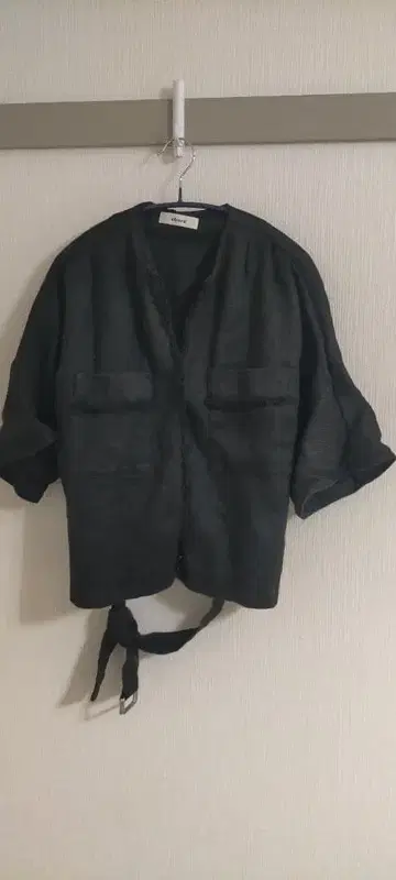 새상품급 에부르 ebure 린넨 노카라 자켓 블라우스 36