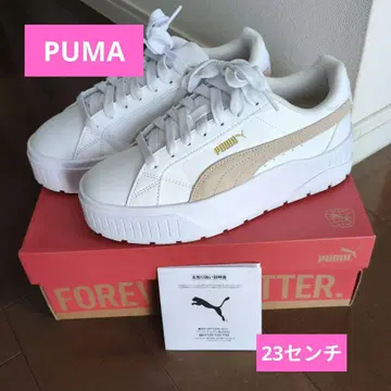 PUMA 푸마 통굽 스니커즈 23cm 화이트/베이지