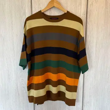 CABaN 오버 사이즈 반팔 스트라이프 니트