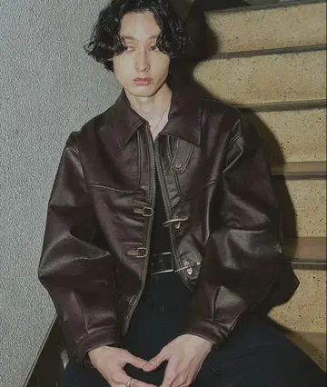 Bleme PU 가죽 파이어맨 숏 자켓 브라운 라이더스