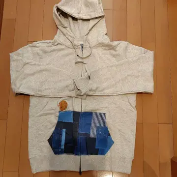 그라니프 더블 지퍼 후드티 데님 컬러