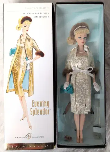 마텔 복각 바비 골드 라벨 이브닝 스플렌더 블론드