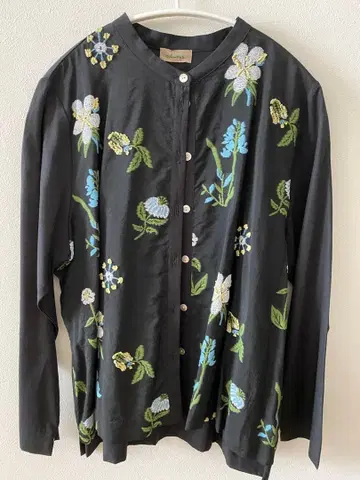 always 자수 긴팔 셔츠 블랙