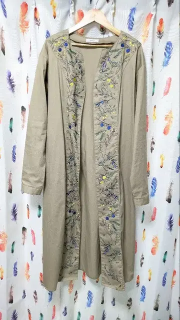 그라니프 트렌치코트 스프링 코트 자수 부엉이 과일 가디건