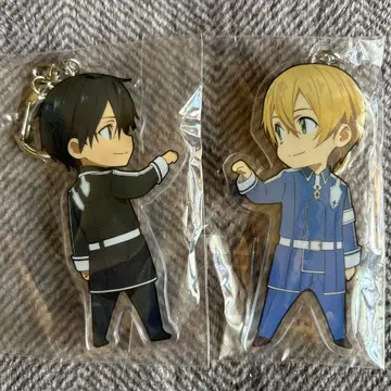 소드 아트 온라인 키리토 유우지 아크릴 키링 2체 세트