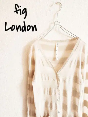 D220524 fig London 보더 가디건 베이지