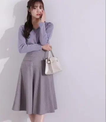 PROPORTION BODY DRESSING 체크 플레어 스커트