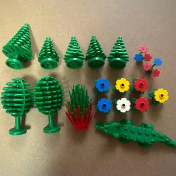 올드 레고 LEGO 나무 꽃 악어 자연