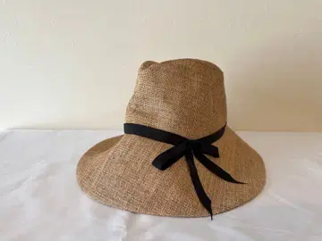 CA4LA 스트로우 햇 경량 종이 소재 블랙 리본 포함 와이드 챙 중절