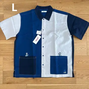 그라니프 반팔 셔츠 남성용 블루 화이트 양