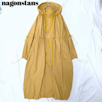 최근 극미품 나곤스탄 롱 기장 모즈 코트 나일론 코트 카멜 베이지