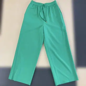 BEARDSLEY 터콰이즈 허리밴딩 팬츠 F 사이즈 그린 비어즐리