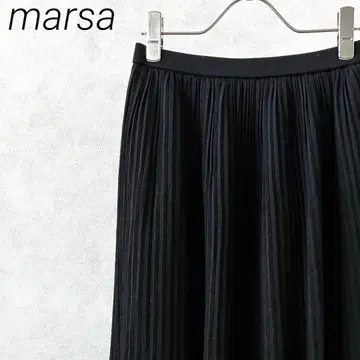 marsa 롱 플리츠 스커트 울 혼방 허리밴딩 심플 안감 부착