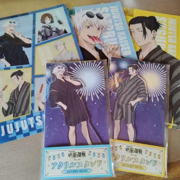 주술회전 로손 아크릴 스탠드 고죠 사토루 게토 스구루 클리어 카드