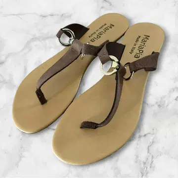 마리아피아 SHIPS 플립플랍 39 브라운 골드 이탈리아 새상품급