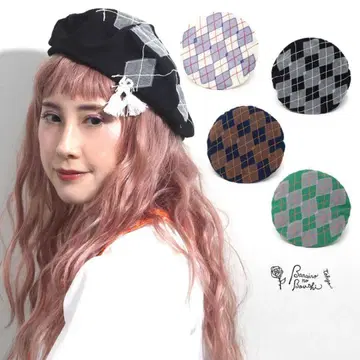 [ CA4LA ] 아가일 베레모 미사용 새상품 택 없음