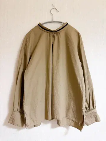 Gauze#베이지 긴팔 셔츠 리본 포함