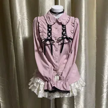 프릴 블라우스 사다리 리본 공주님 로리 페어리 그런지